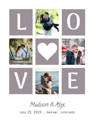 love collage wedding announcement