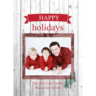 white wooden christmas card