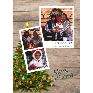 merry christmas 3 photo card