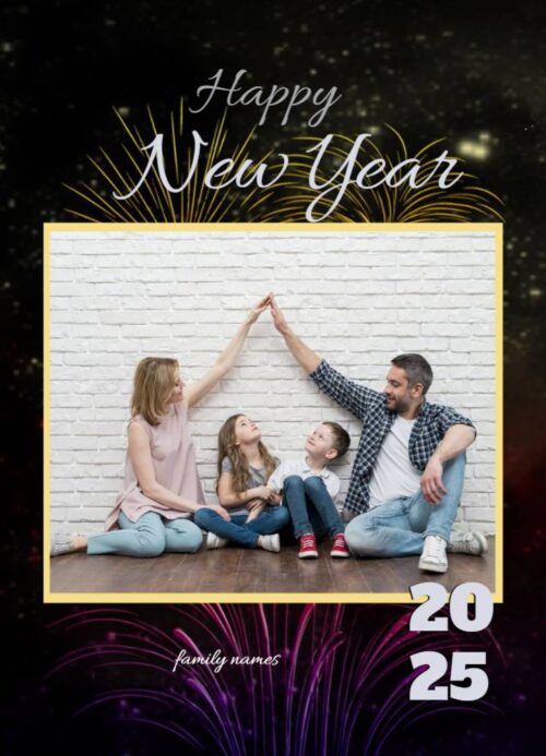 happy new year 2025 photo card