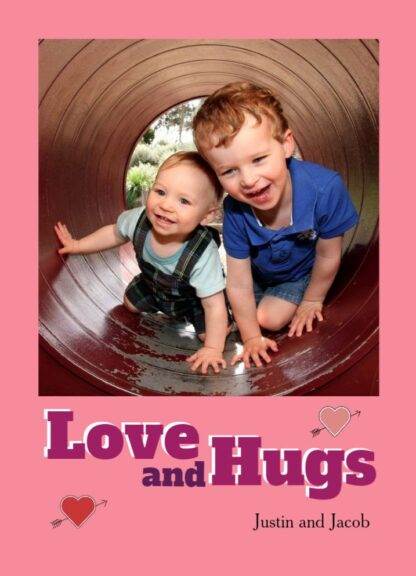 love and hugs valentines day photo card
