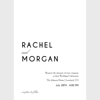 classic white wedding invitation