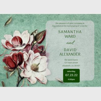 magnolia wedding invitation