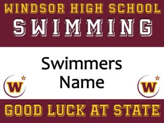 windsor high school state swimming yard sign