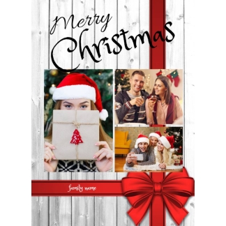 merry christmas present photo card
