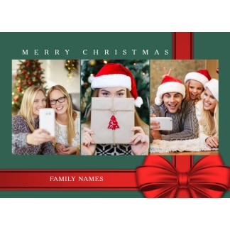 merry christmas present photo card