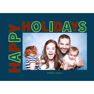 happy holidays colorful photo card