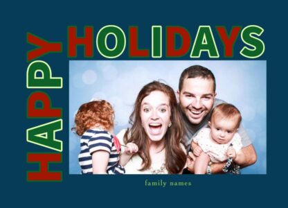 happy holidays colorful photo card