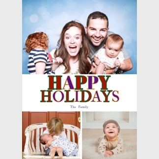 happy holidays fun photo card