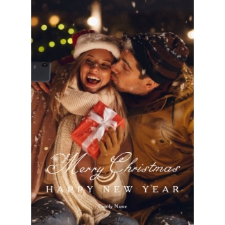 merry christmas happy new year photo card