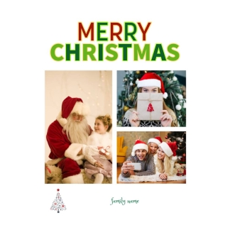 merry christmas tree photo card