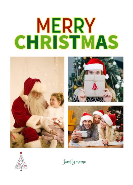 merry christmas tree photo card