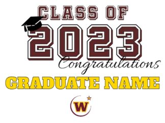 class of 2023 yard sign with logo