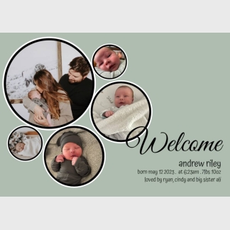 welcome baby photo card