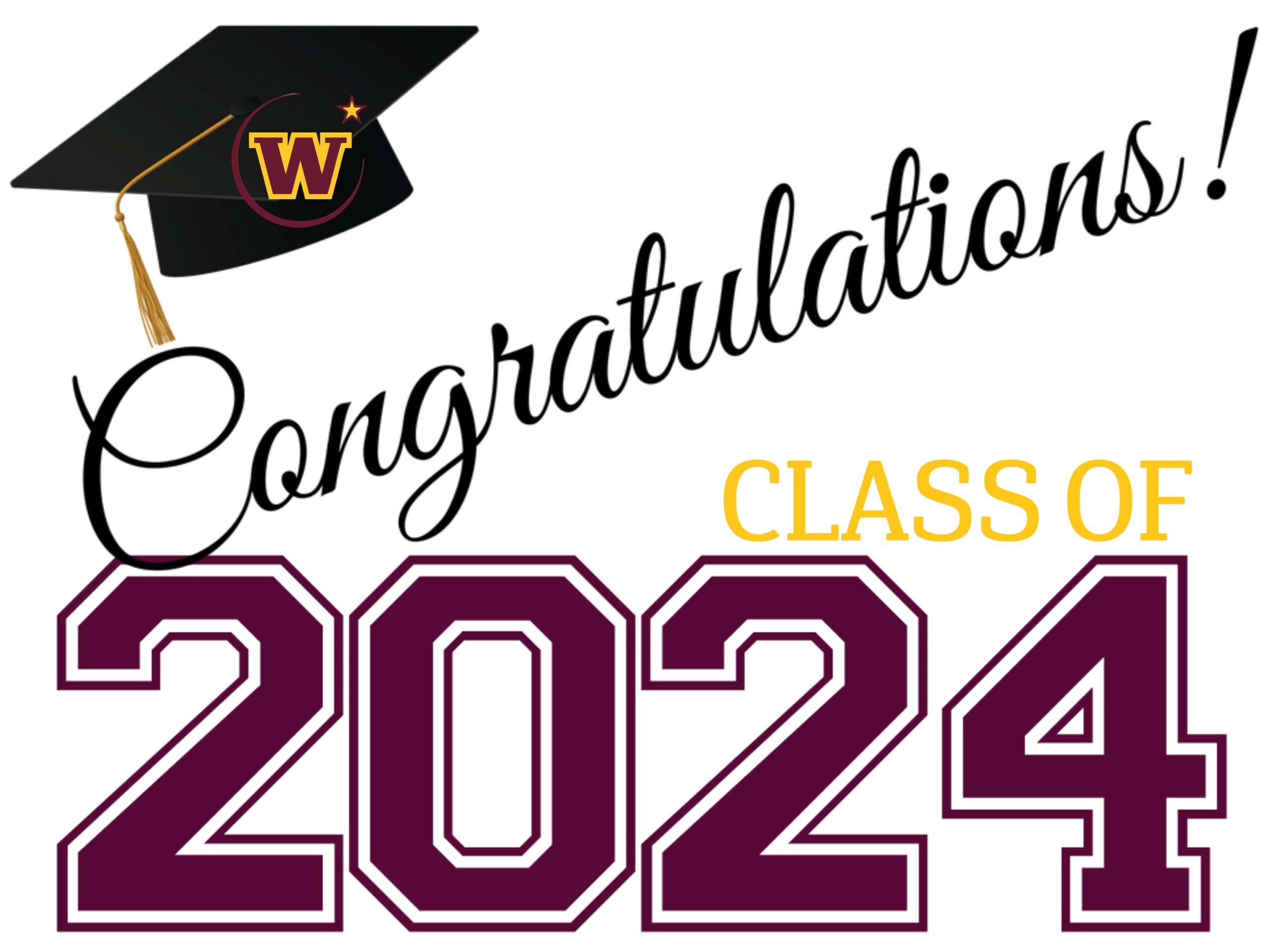 WHS Class of 2024 Classic Congratulations Yard Sign