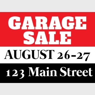 garage sale yard sign