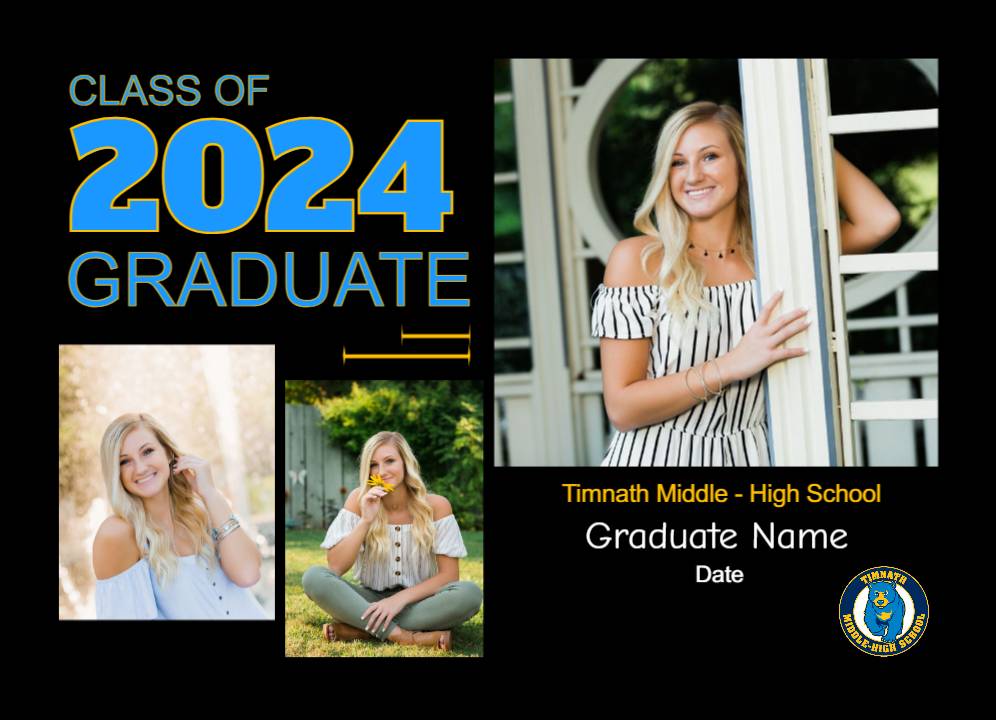 THS Class Of 2024 Photo Graduation Announcement MNCPrint Com   Ths 3 Photo Logo Announcement 