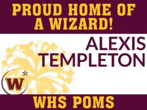 WHS poms yard sign