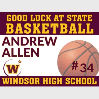 windsor high school basketball state yard sign