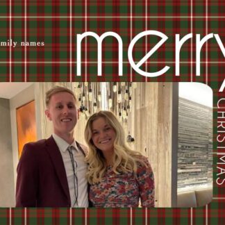 christmas plaid photo card