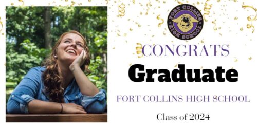 Fort Collins high school class of 2024 graduation banner
