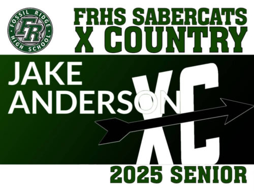 Fossil Ridge High School Cross Country senior yard sign