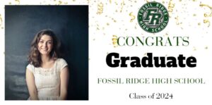 Fossil Ridge high school graduation banner