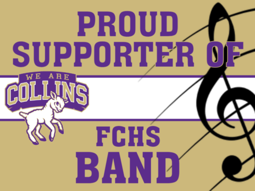 Fort Collins High School Band yard sign