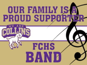 Fort Collins High School Band yard sign