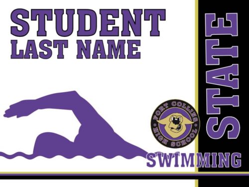fort collins high school swimming yard sign