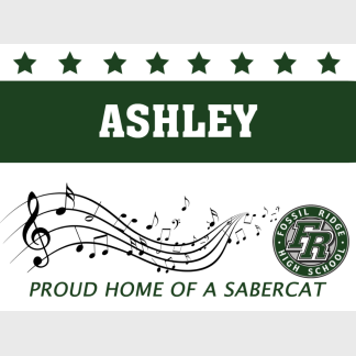 Fossil Ridge High School band yard sign