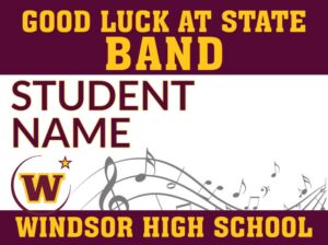 windsor high school band music yard signs