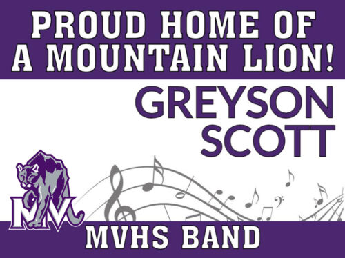 Mountain View High School Band Yard Sign