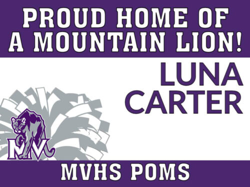 Mountain View High School Poms yard sign