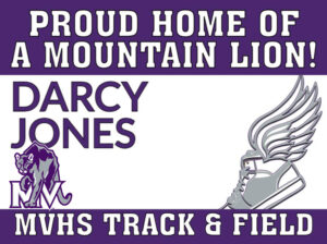 Mountain View High School Track yard sign