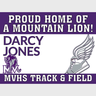 Mountain View High School Track yard sign