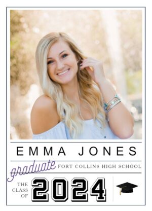 Fort Collins High School graduation announcement