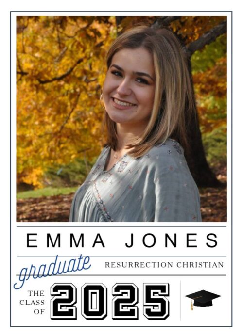 resurrection christian graduation announcement