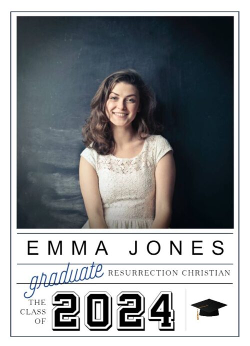 Resurrection Christian graduation announcement