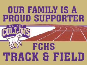 Fort Collins High School Track and Field yard sign