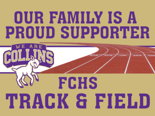 Fort Collins High School Track and Field yard sign