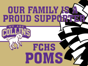 Fort Collins High School Poms yard sign