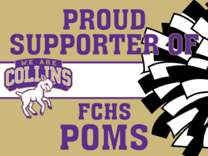 Fort Collins High School Poms yard sign