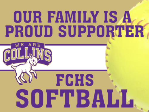 Fort Collins High School Softball yard sign