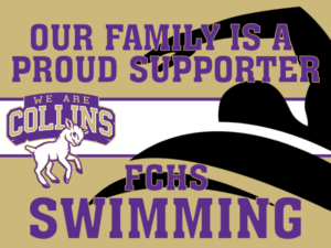 Fort Collins High School Swimming yard sign