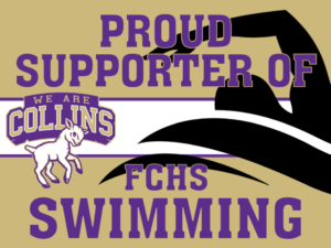 Fort Collins High School Swimming yard sign