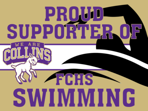 Fort Collins High School Swimming yard sign