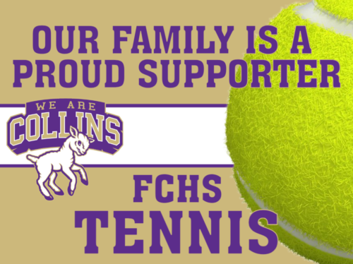 Fort Collins High School Tennis yard sign