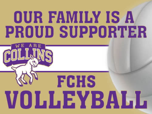 Fort Collins High School Volleyball yard sign