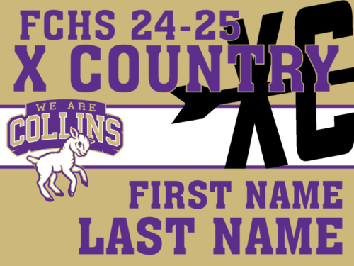 Fort Collins High School Cross Country Yard Sign